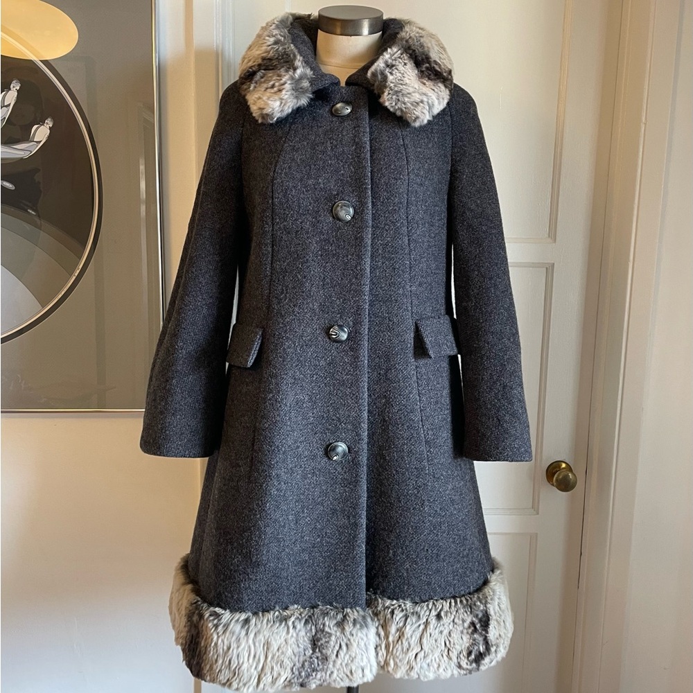 Amazing 60s Vintage Lilli Ann Fur Trim Coat